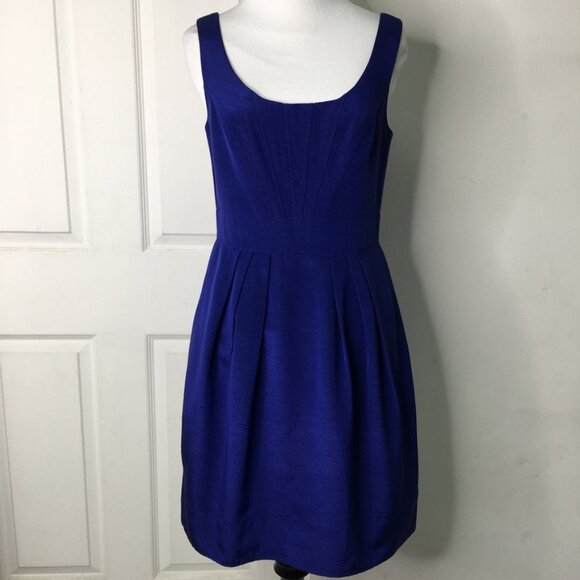 Shoshanna Royal Blue Open Flare Dress Size 4 - Picture 1 of 15